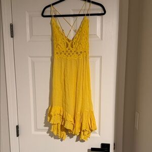 Free people Yellow Lace Sundress
